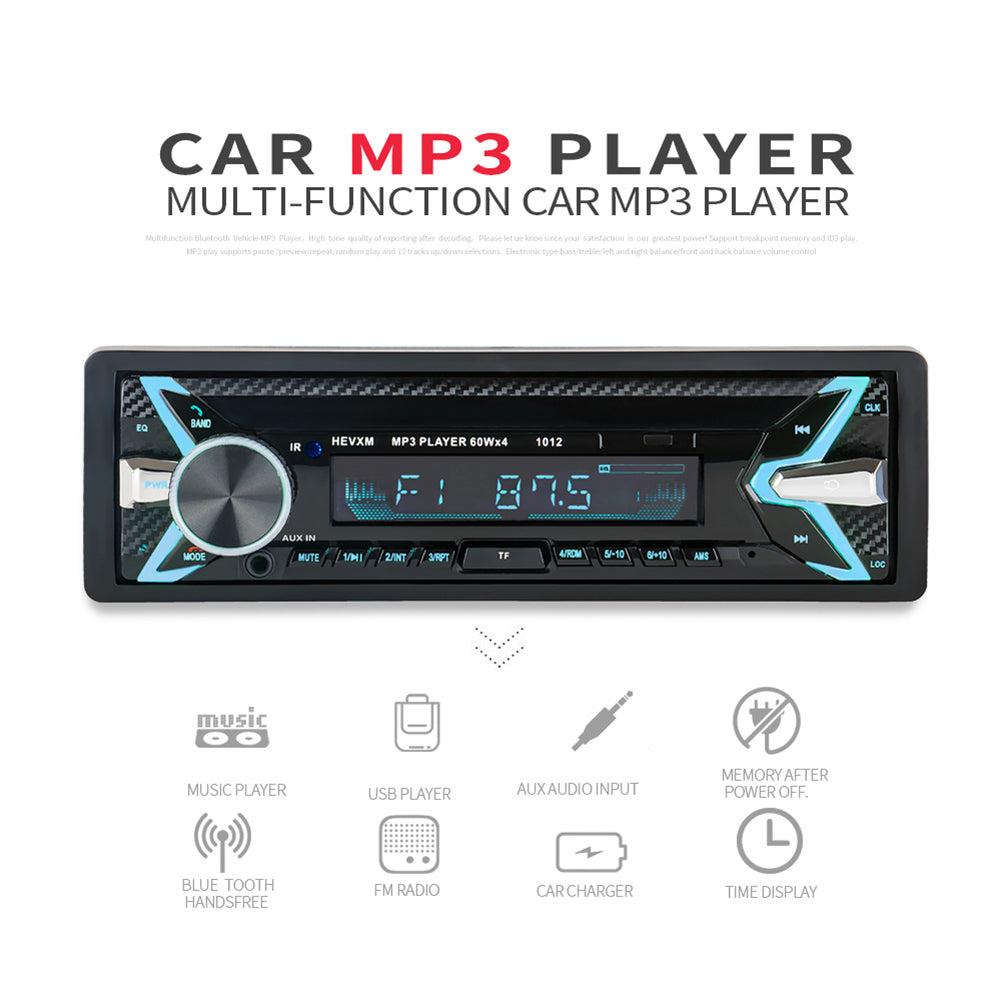 HEVXM 1012 Wireless Bluetooth Car Radio MP3 Media Player Speaker Handsfree Call