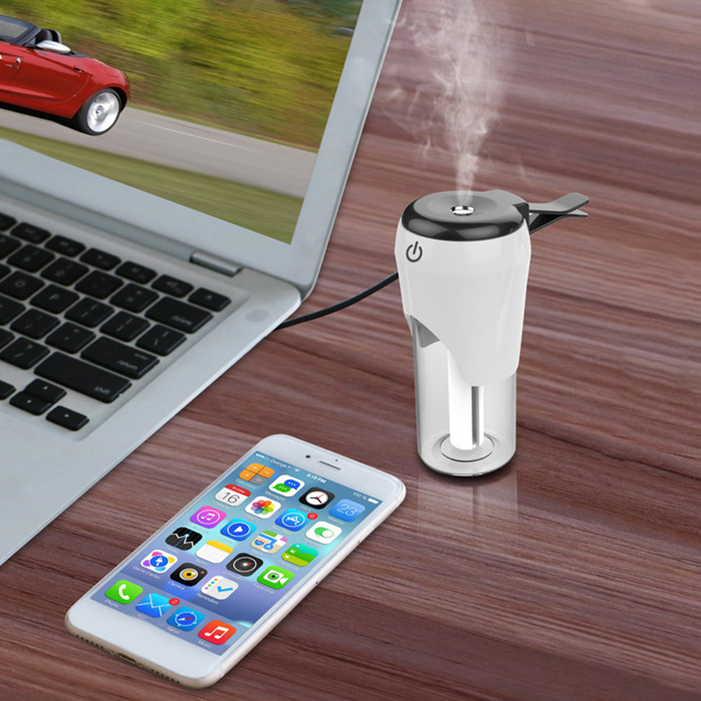 Car Air Vent Mini Humidifier Purifier Mist Maker Aroma Diffuser USB Charger