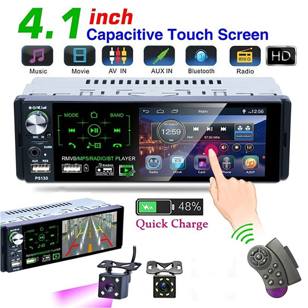P5130 4.1 Inch Car Radio Bluetooth Touch Screen MP5 Player with Rearview Camera