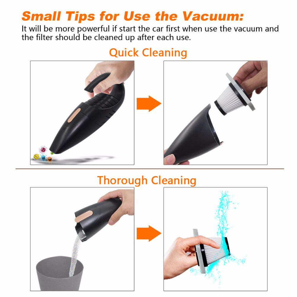 DC 12V 2500Pa Mini Portable Car Vacuum Cleaner Wet/Dry Dual Use Dirt Catcher
