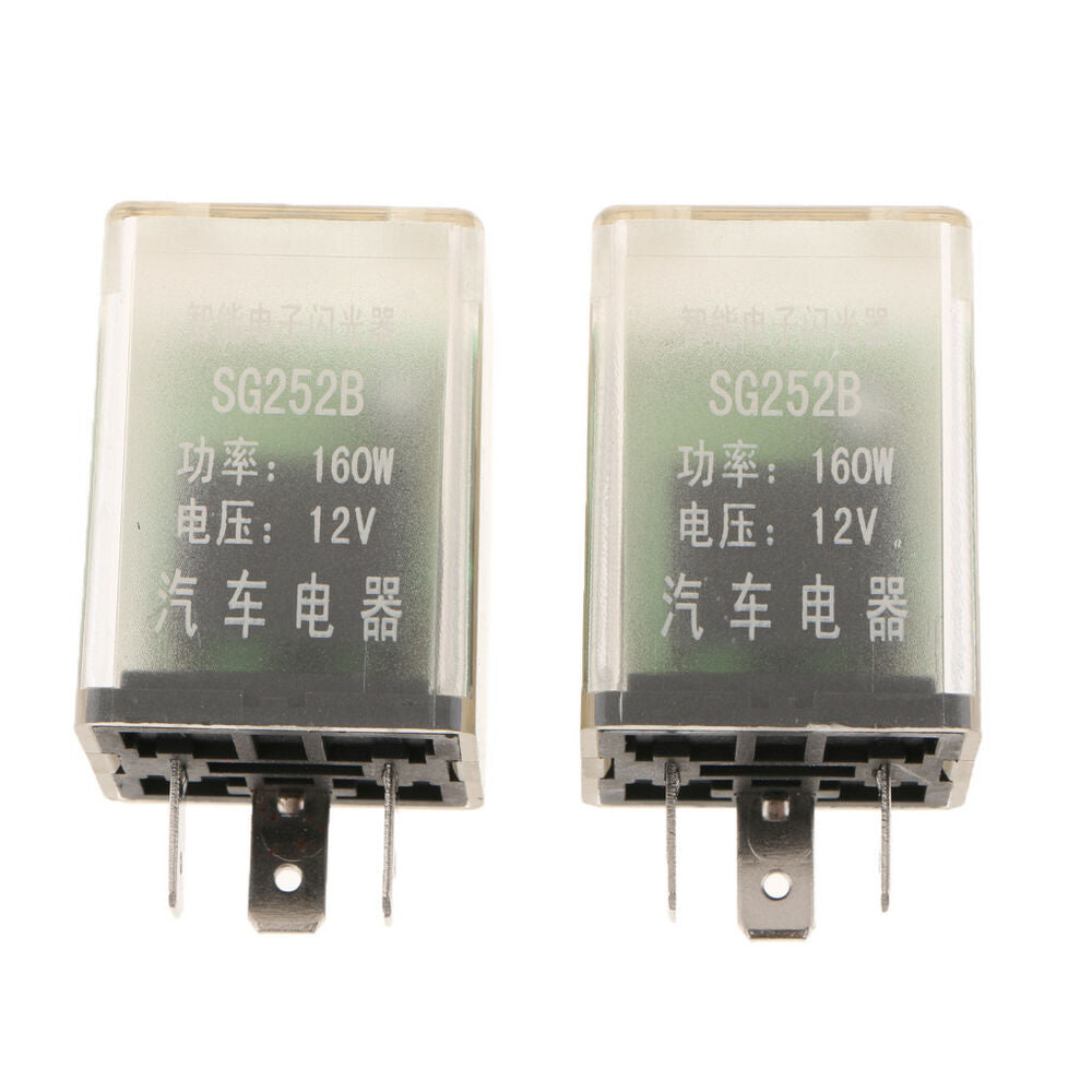 2Pcs DC 12V 160W 3 Pin Car Turn Signal Blink LED Light Indicator Flasher Relays