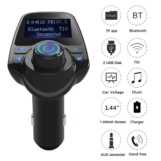 T11 Car LCD Bluetooth MP3 Player FM Transmitter Hands-free Dual USB Charger