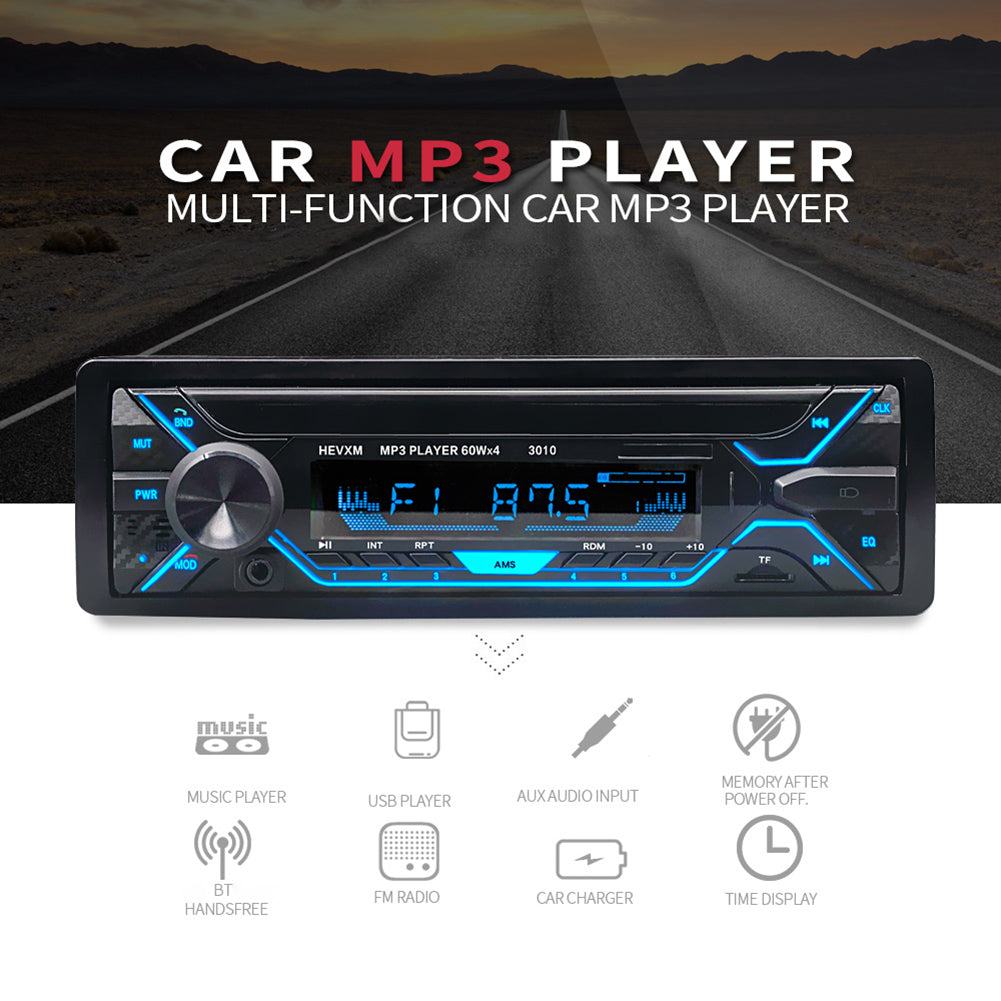 HEVXM 3010 Wireless Bluetooth Car Radio MP3 Media Player Handsfree Call Speaker
