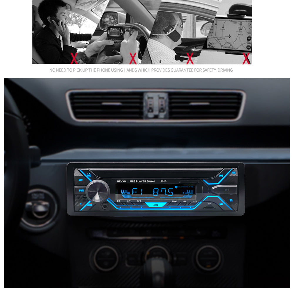 HEVXM 3010 Wireless Bluetooth Car Radio MP3 Media Player Handsfree Call Speaker