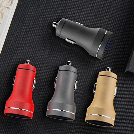 Metal Dual USB Fast Charging Voltage Detection Car Phone Charger Power Adapter