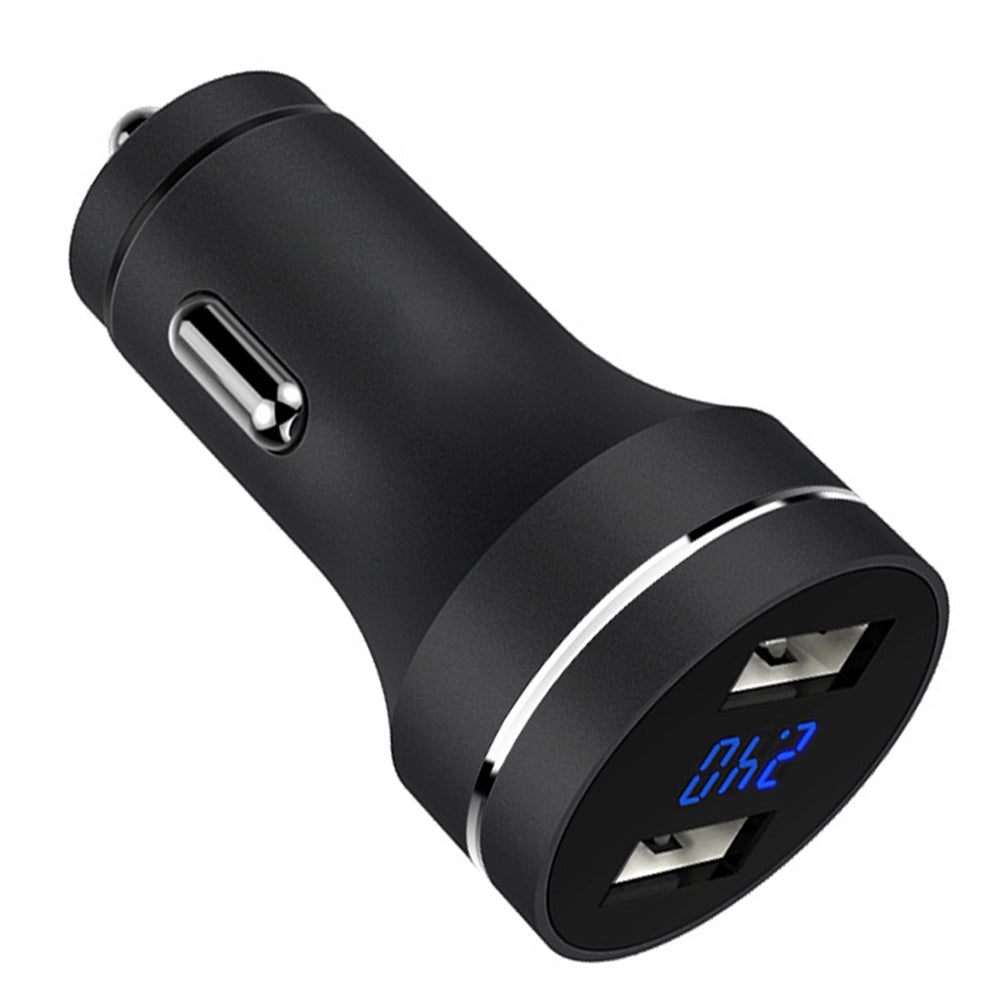 Metal Dual USB Fast Charging Voltage Detection Car Phone Charger Power Adapter