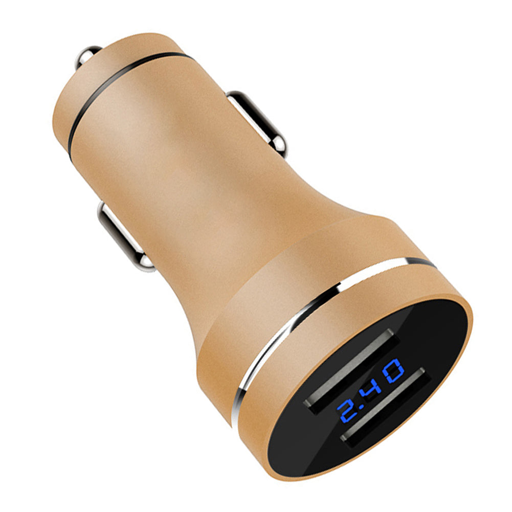 Metal Dual USB Fast Charging Voltage Detection Car Phone Charger Power Adapter