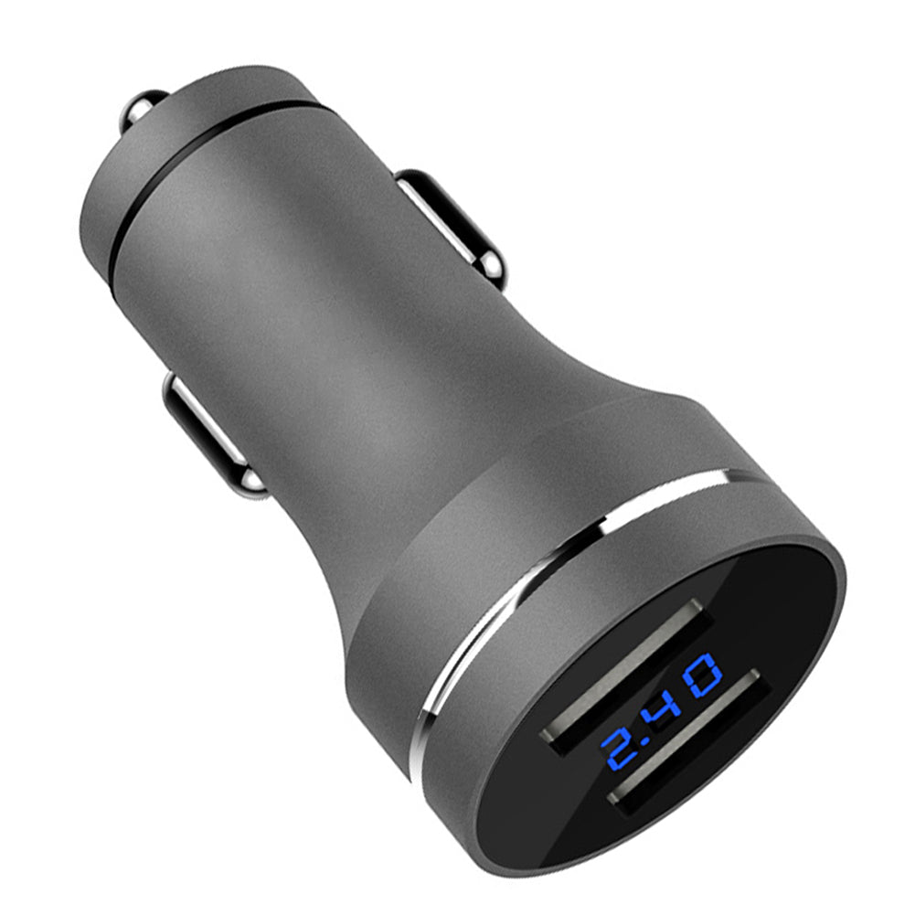 Metal Dual USB Fast Charging Voltage Detection Car Phone Charger Power Adapter