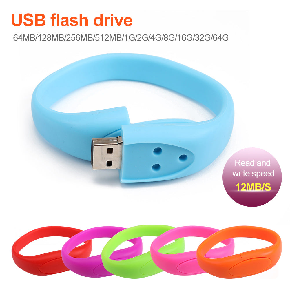 256MB/512MB/1G/2G/4G/8G/16G/32G/64G Wristband USB Flash Pen Drive Memory U Disk