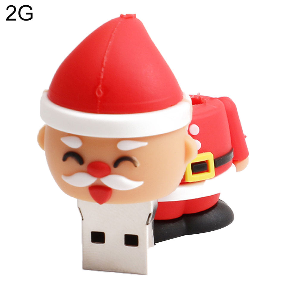 1/2/4/8/16/32GB Cartoon Santa Claus USB2.0 Flash Drive Pen Memory Stick U-Disk