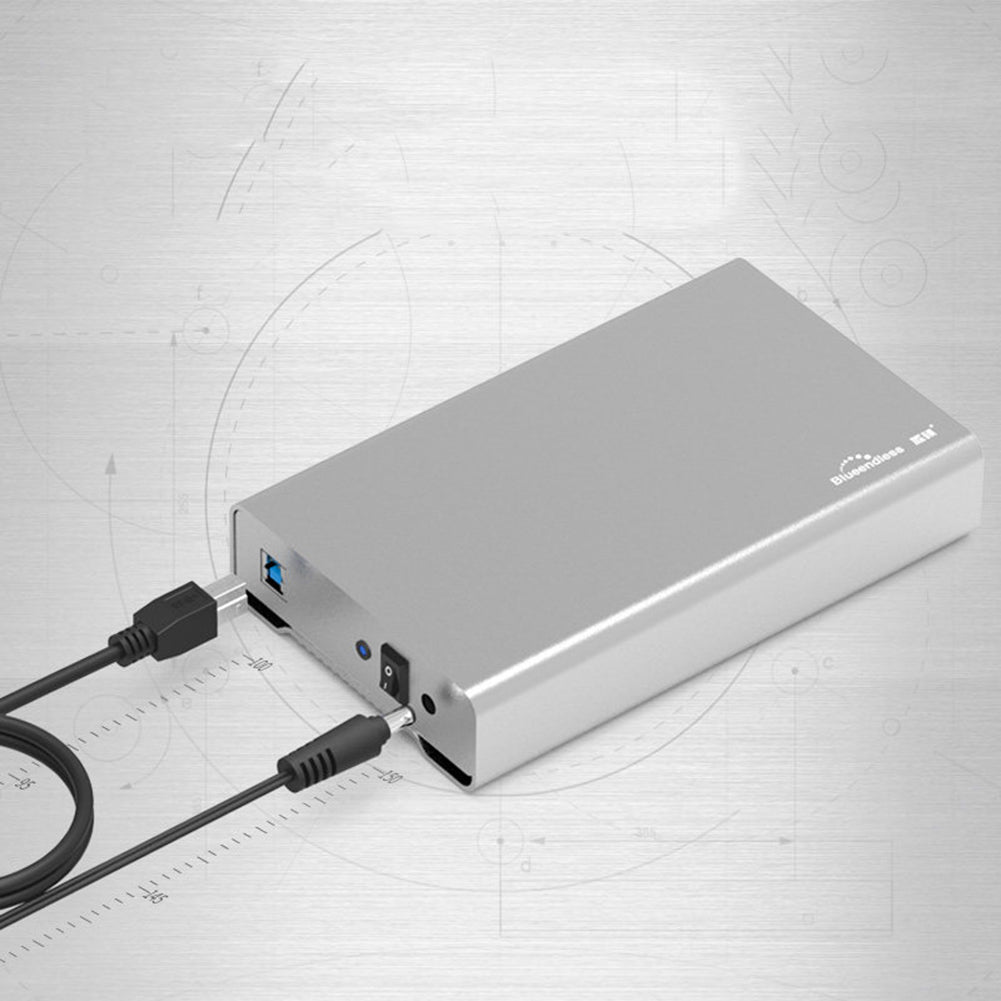 3.5inch Metal USB3.0 SATA Mobile Hard Disk Drive HDD Enclosure Case Accessories