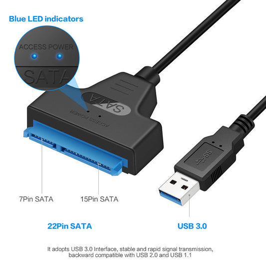 22 Pin SATA to USB3.0 2.5 Inches Hard Drive HDD SSD Adapter SATA Converter Cable