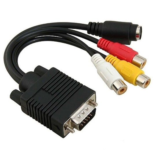 VGA SVGA to S Video 3 RCA Converter AV Cable Adapter for Laptop PC HDTV Monitor