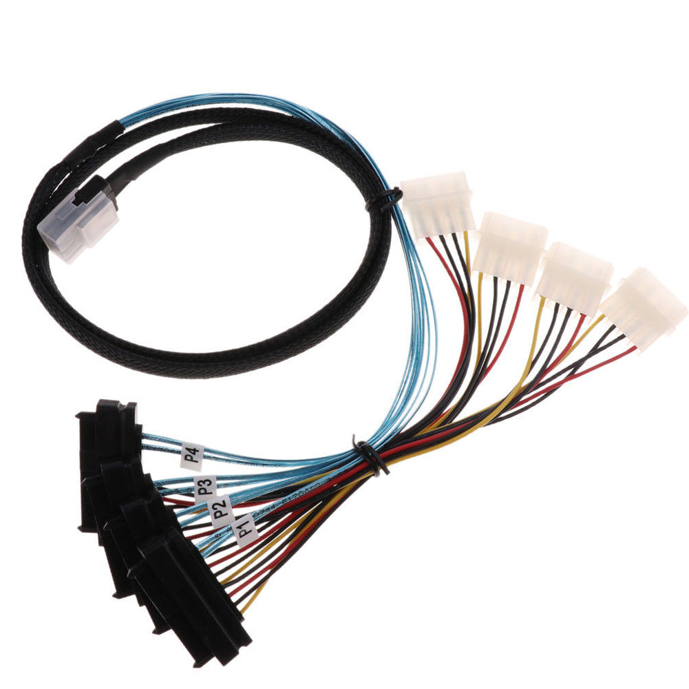 12Gbps SFF-8087 to 4 SFF-8482 SAS Hard Drive Splitter Cable Data Server Cord