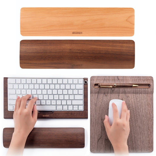 Ergonomic Keyboard Typing Work Game Wooden Hand Wrist Rest Support Pad Cushion