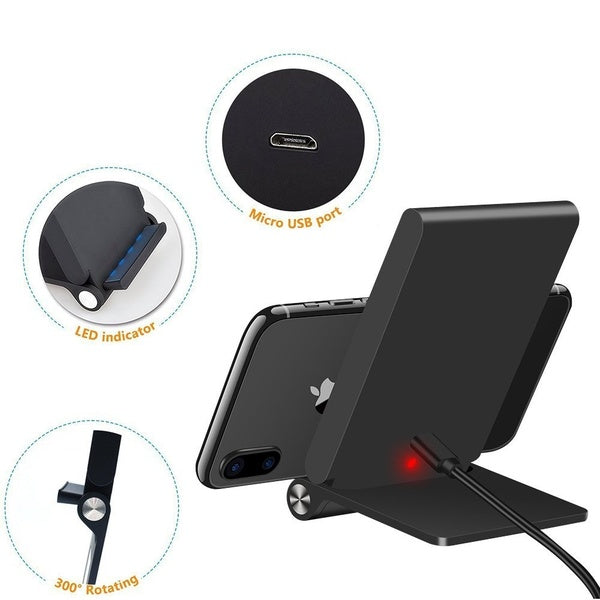 Q600 Qi Wireless Charger Fast Charge Stand for iPhone X Samsung Galaxy S7 S8 S9