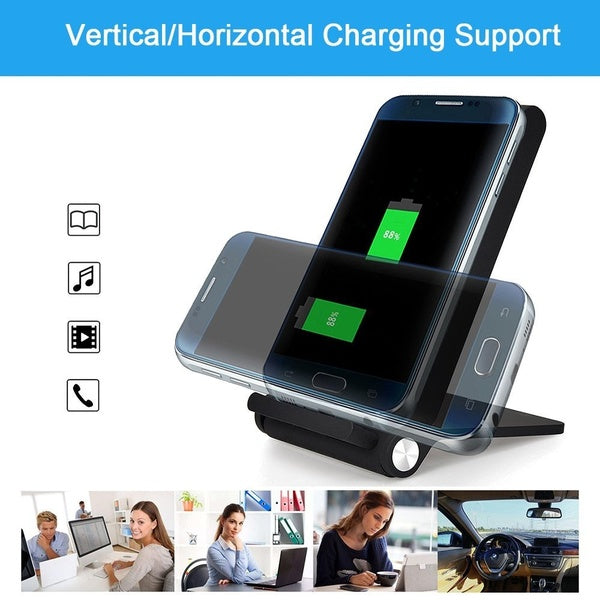 Q600 Qi Wireless Charger Fast Charge Stand for iPhone X Samsung Galaxy S7 S8 S9