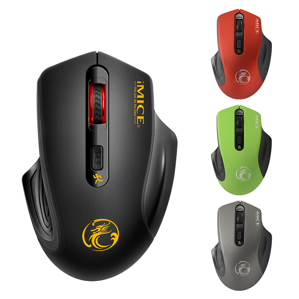 USB Wireless 2500DPI Adjustable Optical Ergonomic Mouse for Computer Laptop