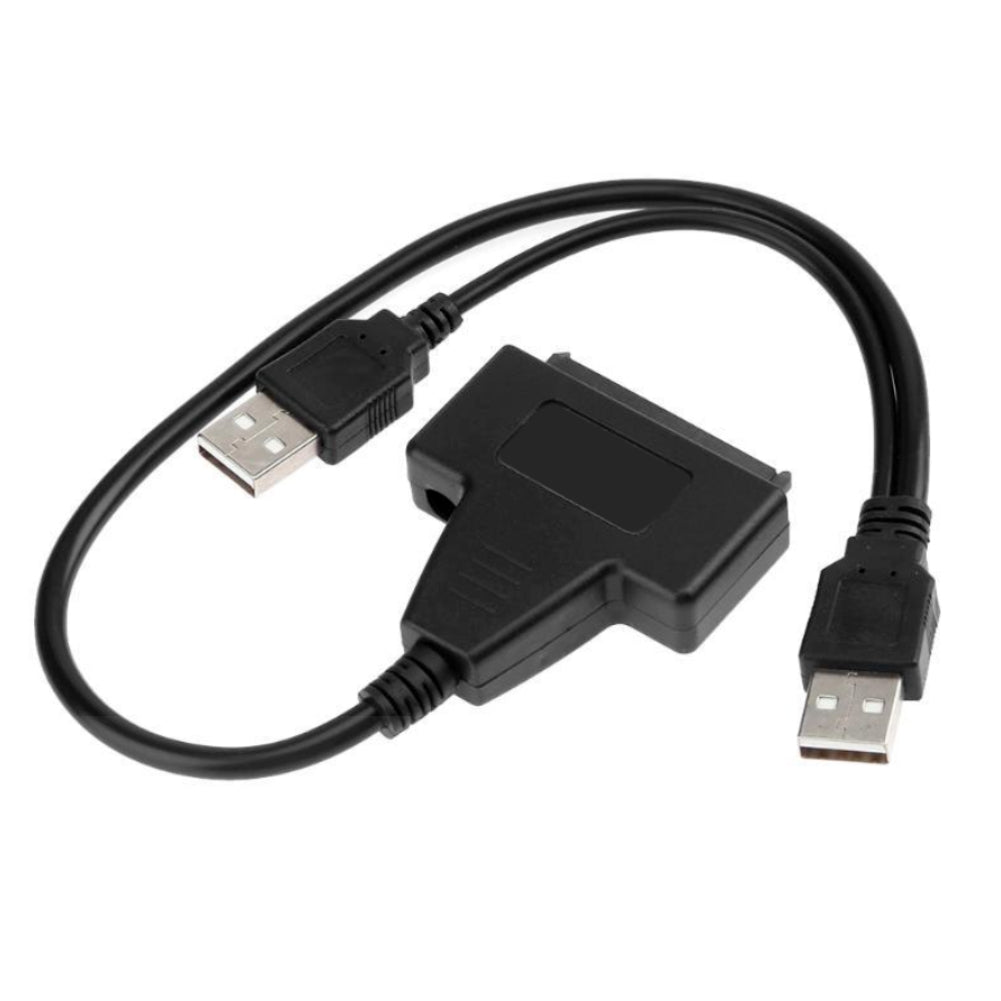 Dual USB 2.0 to SATA 7+15Pin Adapter Cable Converter for 2.5inch Hard Drive Disk