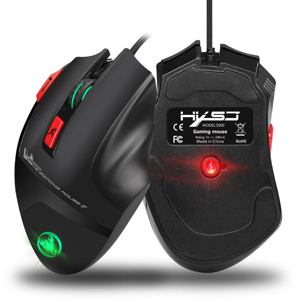 9000DPI 9 Buttons Ergonomic USB Wired Optical PC Laptop Lighting Game Mouse Mice