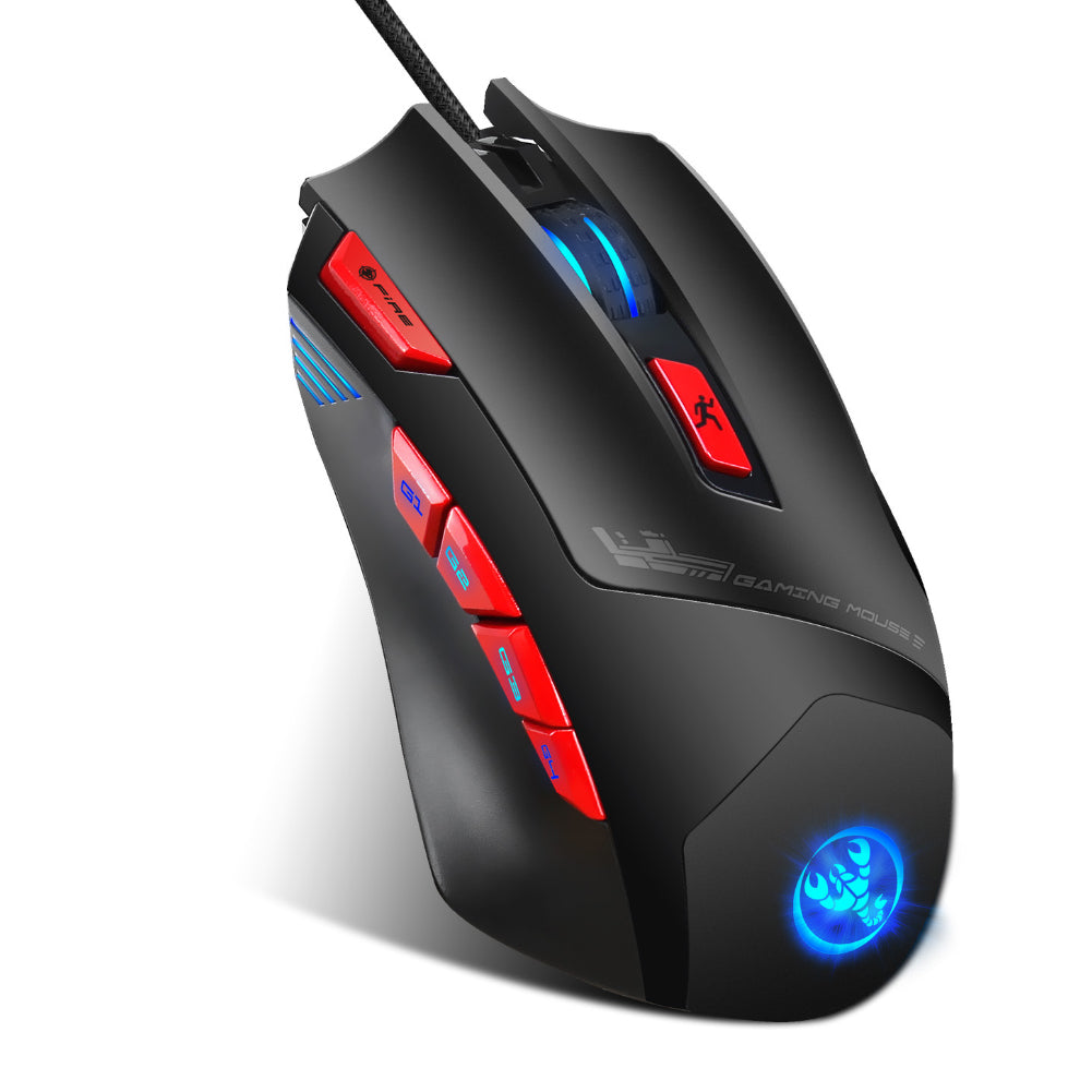 9000DPI 9 Buttons Ergonomic USB Wired Optical PC Laptop Lighting Game Mouse Mice
