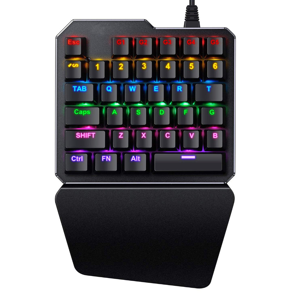 Single Hand Wired Lighting Anti-ghosting 35 Keys Mechanical Gaming Keyboard