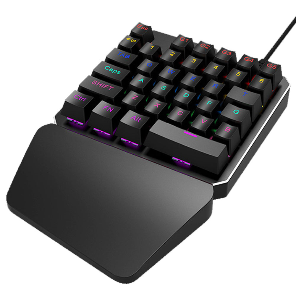 Single Hand Wired Lighting Anti-ghosting 35 Keys Mechanical Gaming Keyboard
