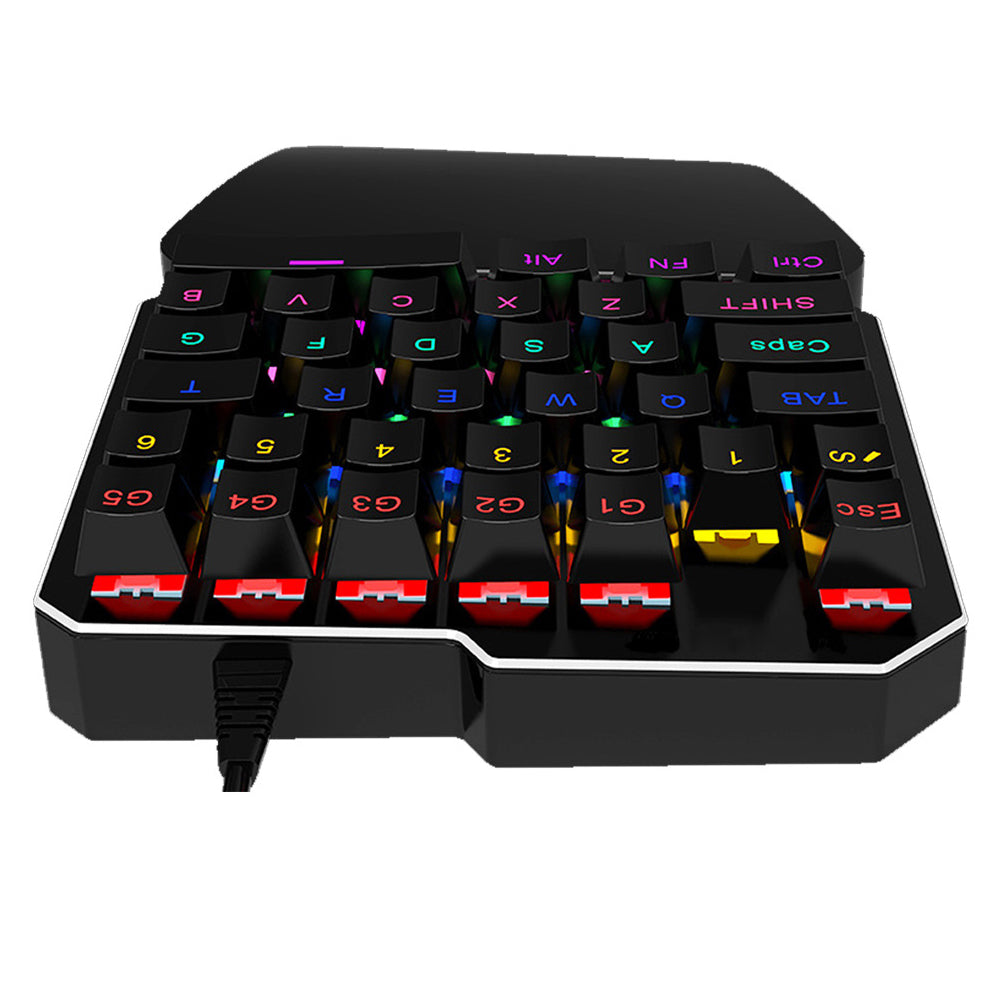 Single Hand Wired Lighting Anti-ghosting 35 Keys Mechanical Gaming Keyboard