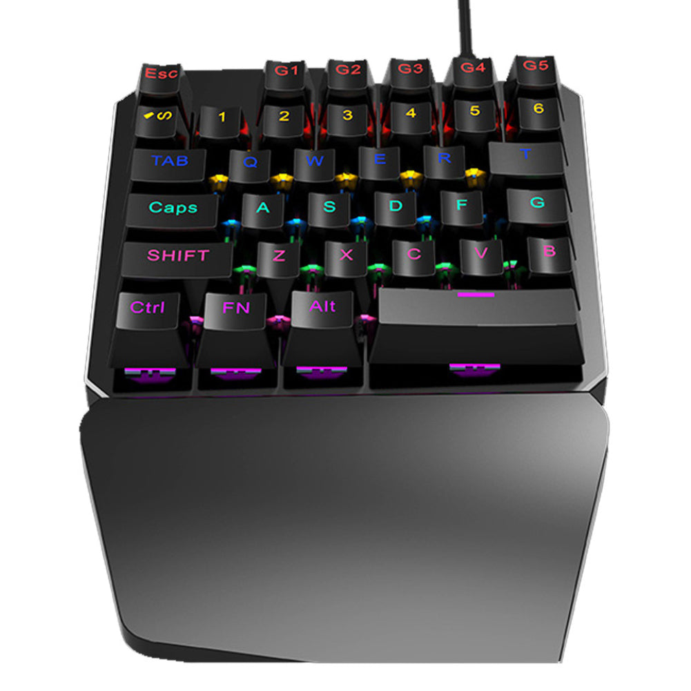 Single Hand Wired Lighting Anti-ghosting 35 Keys Mechanical Gaming Keyboard
