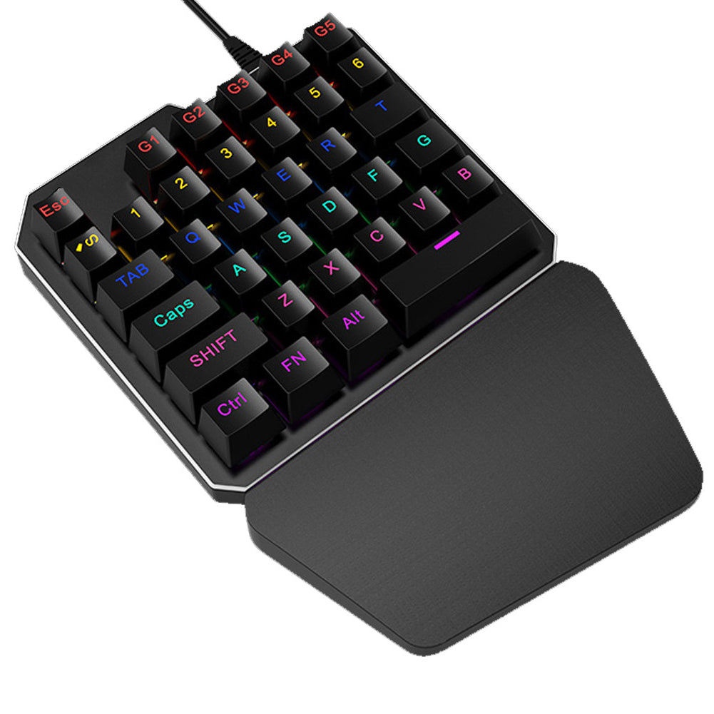 Single Hand Wired Lighting Anti-ghosting 35 Keys Mechanical Gaming Keyboard
