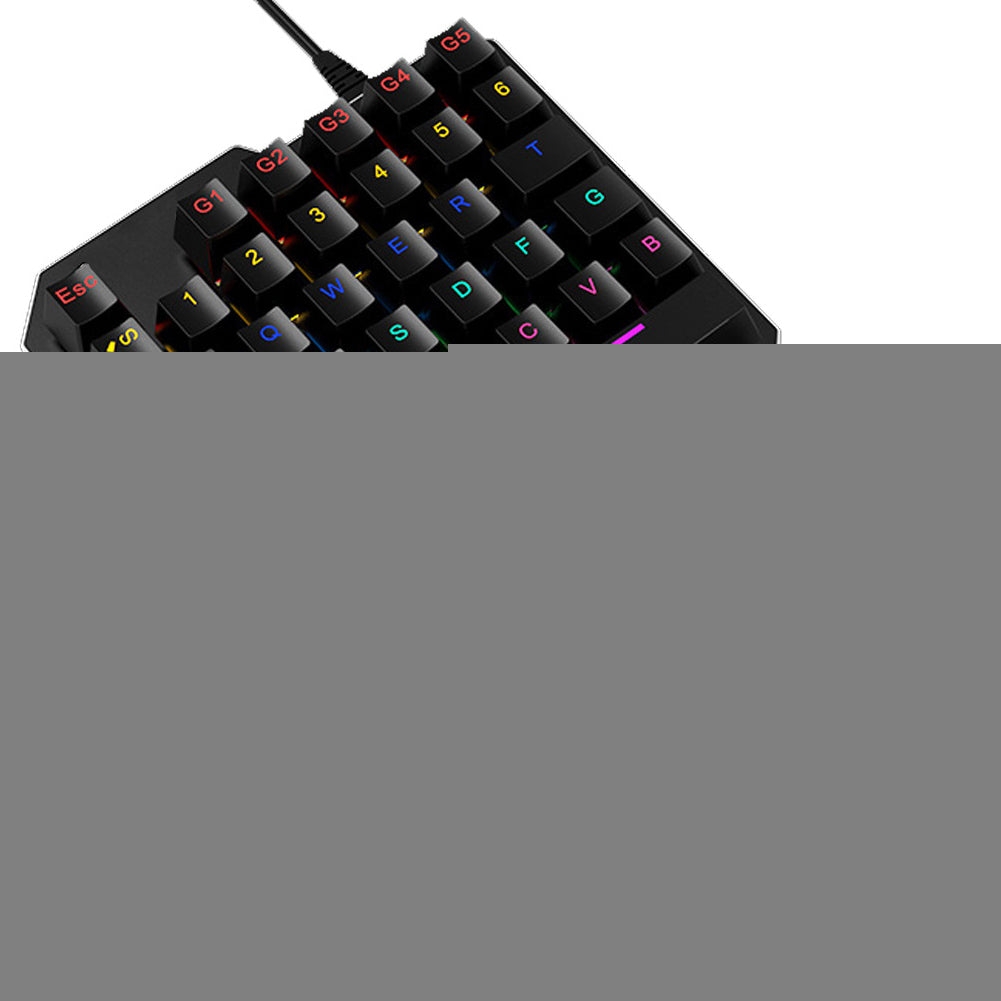Single Hand Wired Lighting Anti-ghosting 35 Keys Mechanical Gaming Keyboard