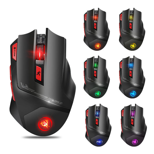 T88 Fashion 2.4G Wireless 7-Button Adjustable DPI RGB Backlight Gaming Mouse