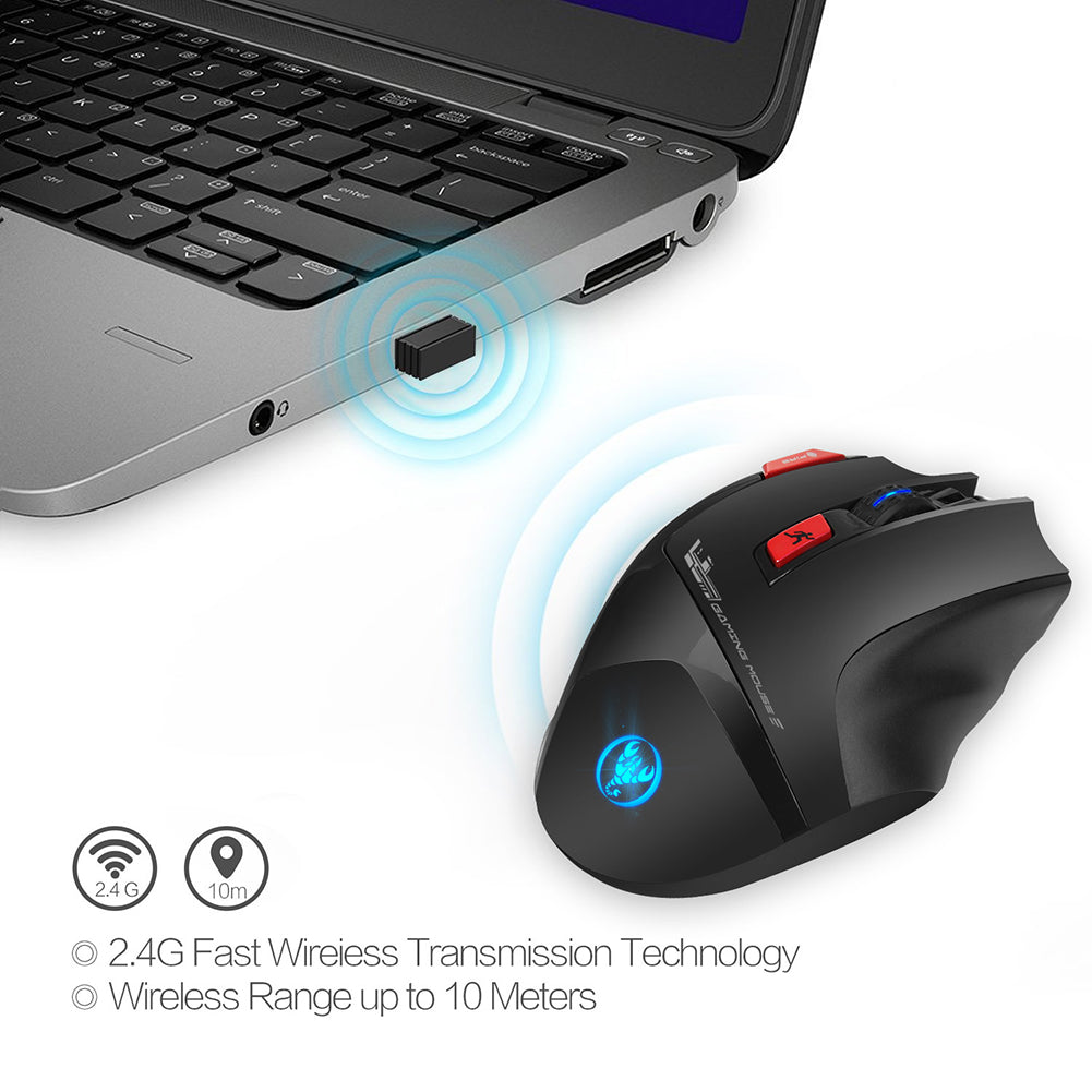 T88 Fashion 2.4G Wireless 7-Button Adjustable DPI RGB Backlight Gaming Mouse