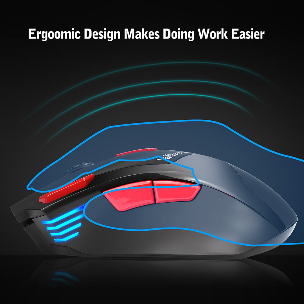 T88 Fashion 2.4G Wireless 7-Button Adjustable DPI RGB Backlight Gaming Mouse