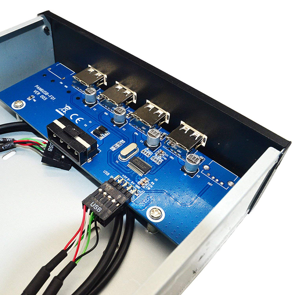 4 Ports USB 2.0 Hub Front Panel Expansion Adapter Connector with 9Pin Cable