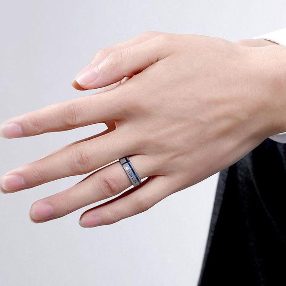 Love Only You Simple Titanium Steel Couple Rings Wedding Engagement Jewelry Gift
