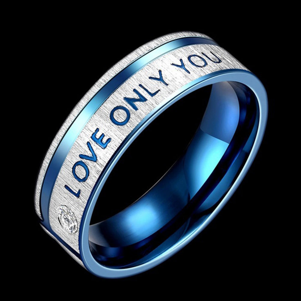 Love Only You Simple Titanium Steel Couple Rings Wedding Engagement Jewelry Gift