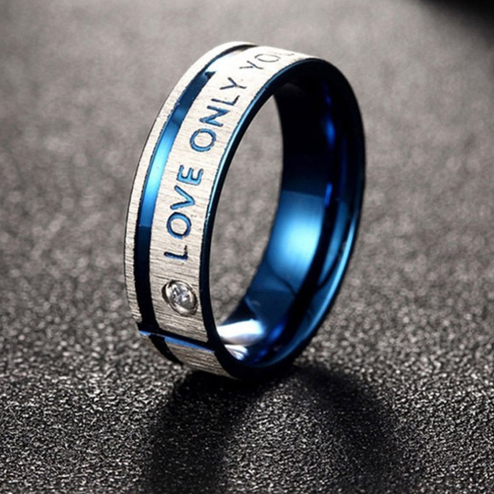 Love Only You Simple Titanium Steel Couple Rings Wedding Engagement Jewelry Gift