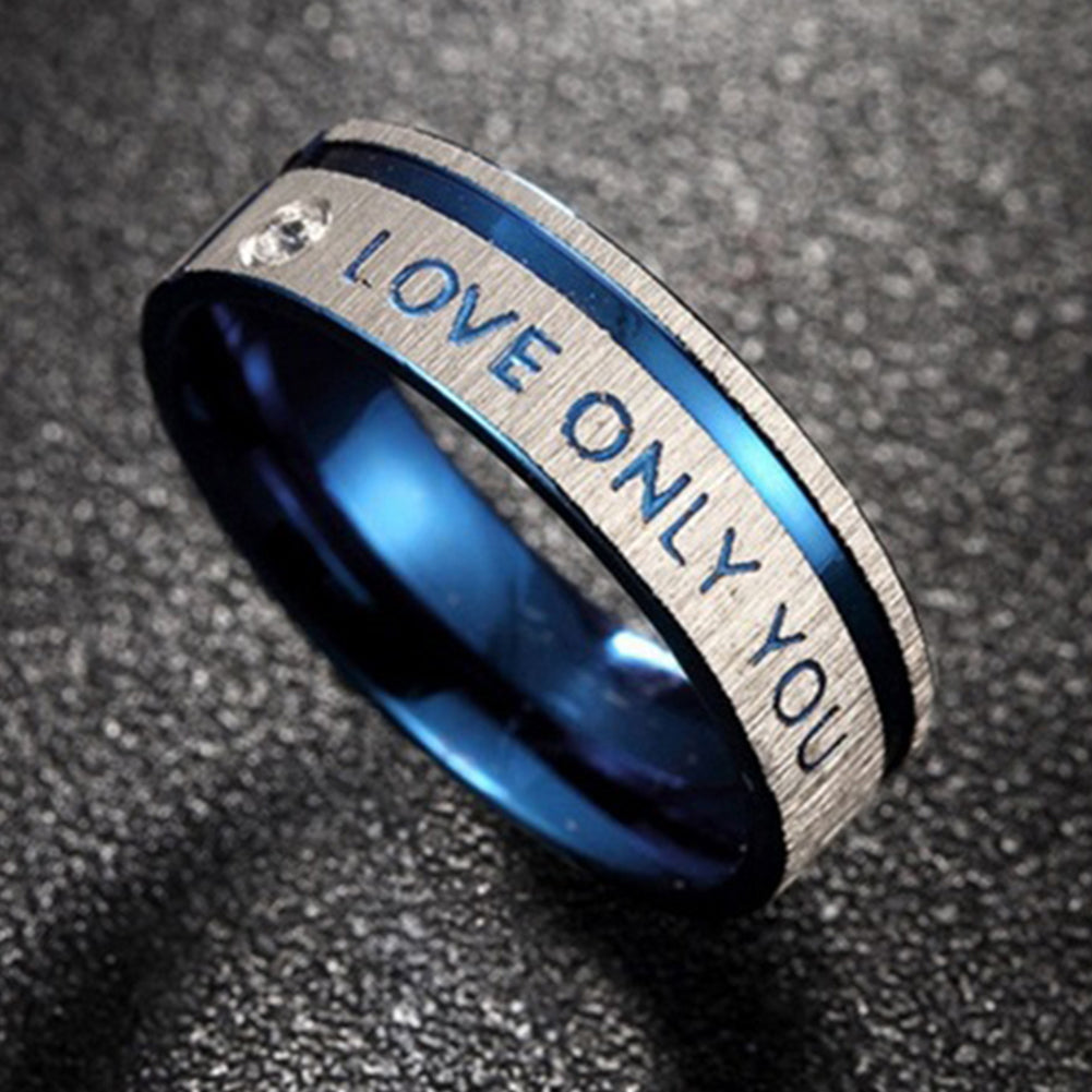 Love Only You Simple Titanium Steel Couple Rings Wedding Engagement Jewelry Gift