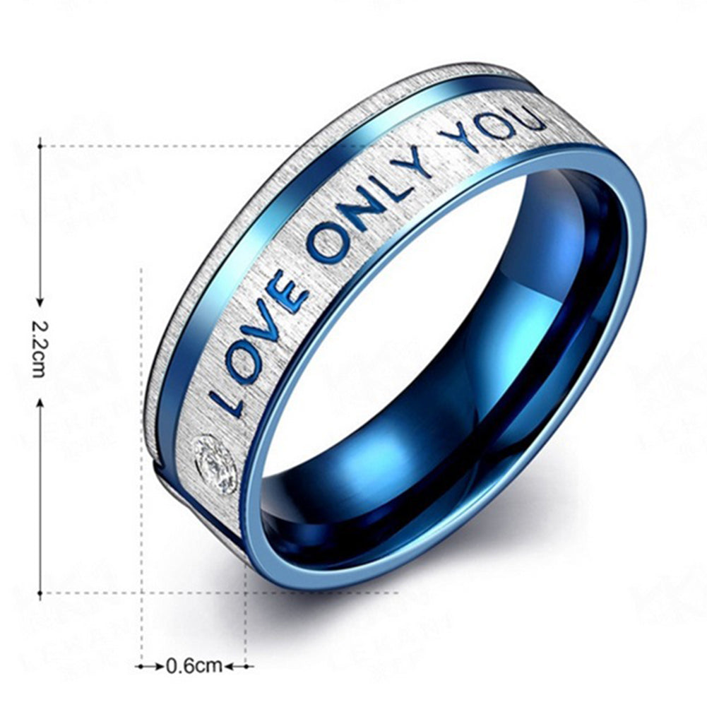Love Only You Simple Titanium Steel Couple Rings Wedding Engagement Jewelry Gift