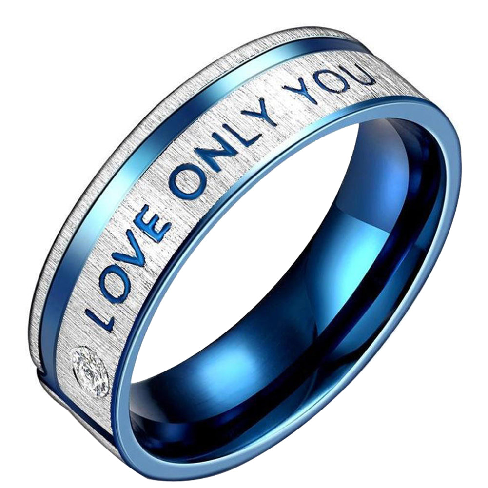 Love Only You Simple Titanium Steel Couple Rings Wedding Engagement Jewelry Gift
