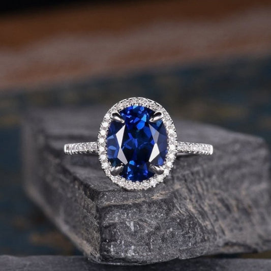 Fashion Lady Oval Cubic Zirconia CZ Finger Ring Bride Wedding Engagement Jewelry