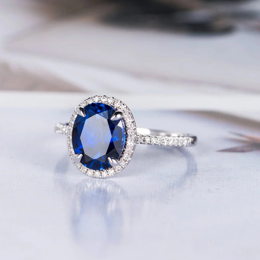 Fashion Lady Oval Cubic Zirconia CZ Finger Ring Bride Wedding Engagement Jewelry