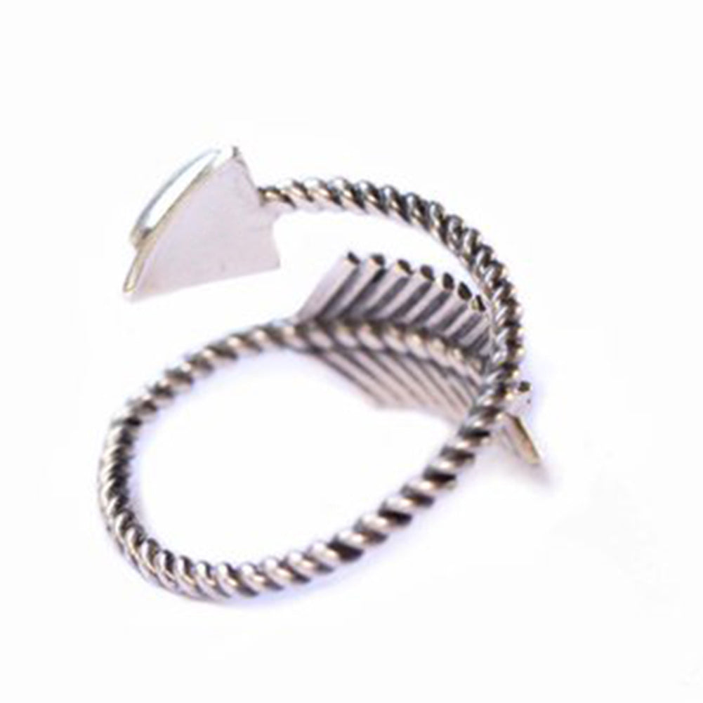 Vintage Women Triangle Faux Turquoise Arrow Open Ring Adjustable Finger Jewelry