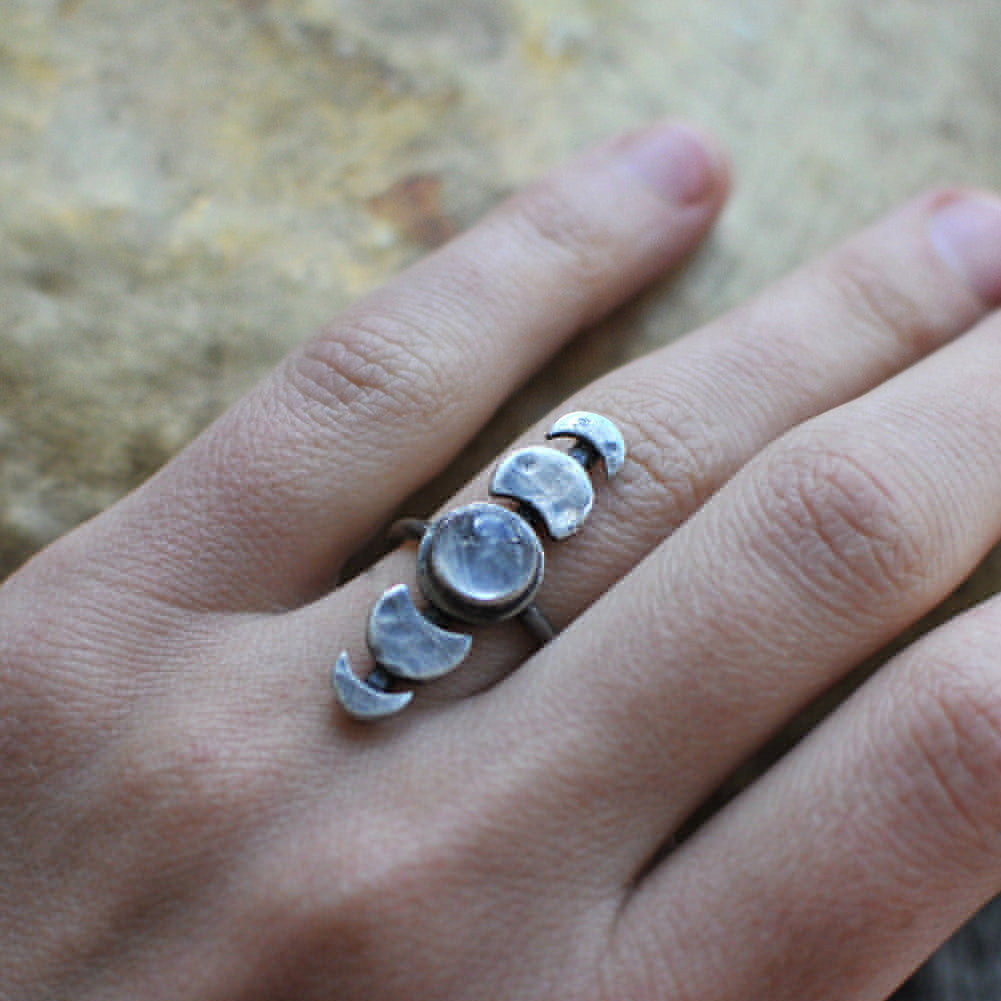 Vintage Total Eclipse of Moon Finger Ring Party Jewelry Women Birthday Gift