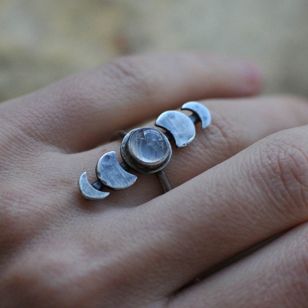 Vintage Total Eclipse of Moon Finger Ring Party Jewelry Women Birthday Gift