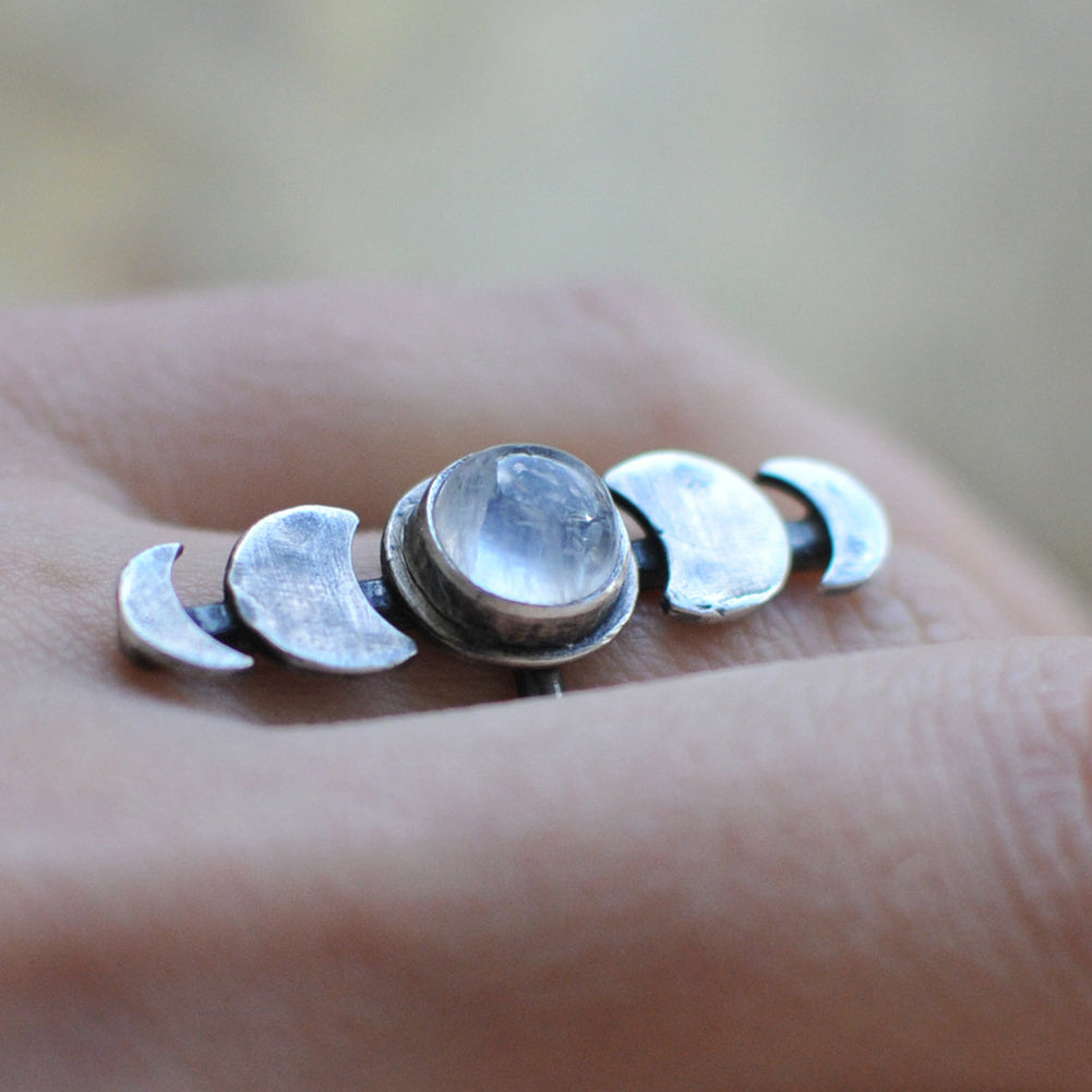 Vintage Total Eclipse of Moon Finger Ring Party Jewelry Women Birthday Gift