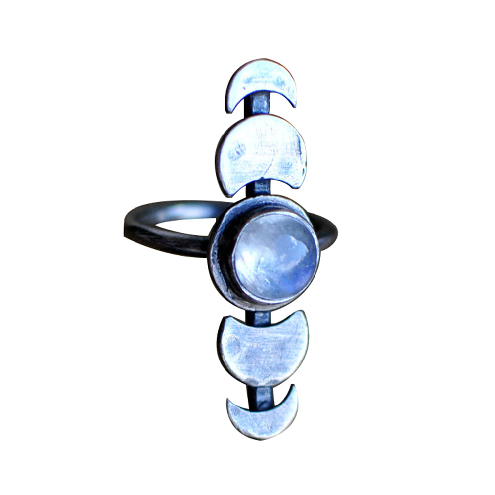 Vintage Total Eclipse of Moon Finger Ring Party Jewelry Women Birthday Gift