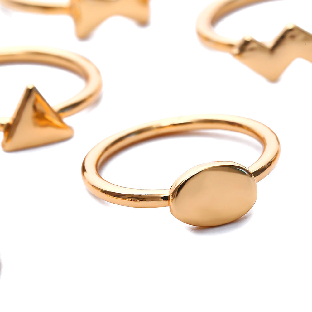 7Pcs/Set Fashion Round Triangle Square Bowknot Finger Rings Women Jewelry Gift