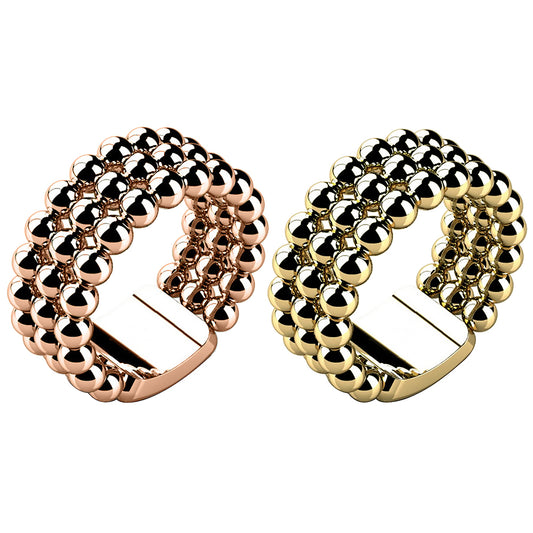 Creative Men Round Beaded Finger Ring Wide Club Street Jewelry Birthday Gift